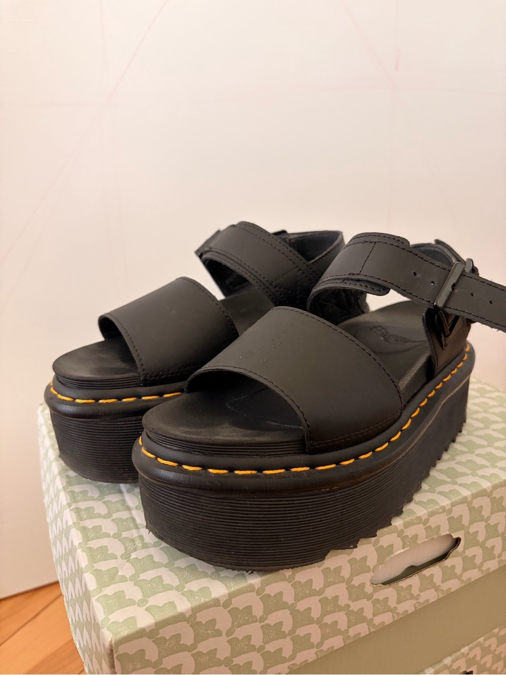 Dr Martens Black Chunky Platform Sandals